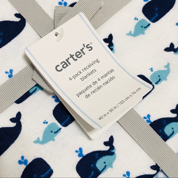 NWT Carter’s 4 Pack 100% Cotton Receiving Blankets - Picture 3 of 3